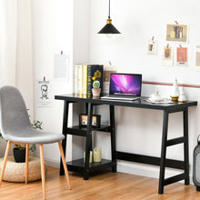 Load image into Gallery viewer, Trestle Computer Desk Home Office Workstation with Removable Shelves-Black
