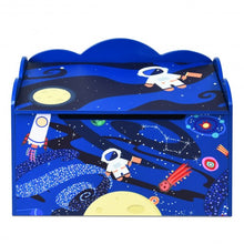 Load image into Gallery viewer, Wooden Toy Box Storage with Seating Bench for Kids-Blue
