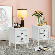 Load image into Gallery viewer, Multipurpose Retro Bedside Nightstand with 2 Drawers-White
