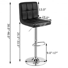Load image into Gallery viewer, Adjustable Swivel Bar Stool with PU Leather-Black
