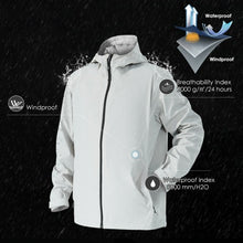 Load image into Gallery viewer, Men&#39;s Waterproof Rain Windproof Hooded Raincoat Jacket-Gray-L
