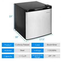 Load image into Gallery viewer, 1.1 cu.ft. Compact Single Door Mini Upright Freezer
