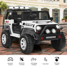 Load image into Gallery viewer, 12V Kids Remote Control Electric  Ride On Truck Car with Lights and Music -White
