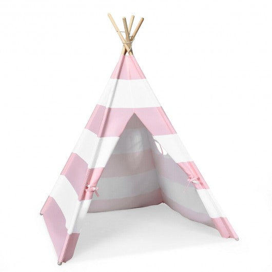 5' White & Pink Portable Indian Children Sleeping Dome Play Tent