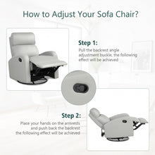 Load image into Gallery viewer, Recliner Chair Swivel Rocker Manual Single Sofa Lounger with Footrest-Gray
