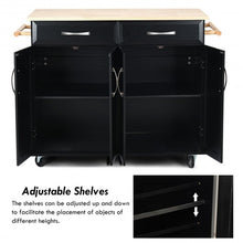 Load image into Gallery viewer, Wood Top Rolling Kitchen Trolley Island Cart Storage Cabinet
