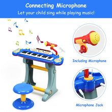Load image into Gallery viewer, 37 Key Electronic Keyboard Kids Toy Piano-Blue
