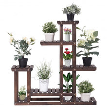 Load image into Gallery viewer, 6-Tier Garden Wooden Plant Flower Stand Shelf for Multiple Plants Indoor/Outdoor

