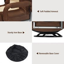 Load image into Gallery viewer, 360-Degree Swivel Gaming Floor Chair with Foldable Adjustable Backrest-Brown
