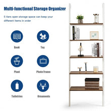 Load image into Gallery viewer, 5-Tier Metal Frame Ladder Shelf -White
