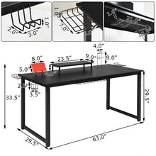 Load image into Gallery viewer, 63 inch Gaming Desk with Monitor Shelf Tablet Board
