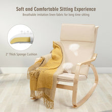 Load image into Gallery viewer, Modern Bentwood Rocking Chair Fabric Upholstered Relax Rocker Lounge Chair-Beige
