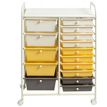 Load image into Gallery viewer, 15-Drawer Storage Rolling Organizer Cart-Yellow
