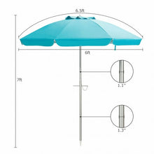 Load image into Gallery viewer, 6.5FT Sun Shade Patio Beach Umbrella with Carry Bag-Blue
