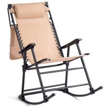 Load image into Gallery viewer, Zero Gravity Folding Rocking Chair Rocker Porch-Beige
