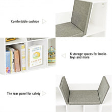 Load image into Gallery viewer, 6-Cubby Kid Storage Bookcase Cushioned Reading Nook
