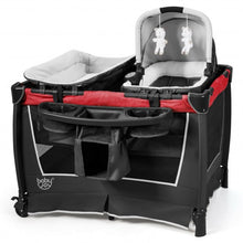 Load image into Gallery viewer, 4-in-1 Convertible Portable Baby Play yard with Toys and Music Player-Red
