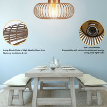 Load image into Gallery viewer, Antique Brass Metal Flush Mount Ceiling Pendant Light
