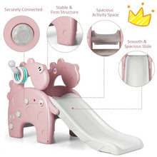 Load image into Gallery viewer, 3in1 Toddler Climber Slide Set w/Toss Toy &amp; Basketball Hoop Indoor &amp;Outdoor-Pink
