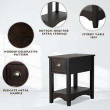 Load image into Gallery viewer, Contemporary Chair Side End Table Compact Table with Drawer Nightstand-Coffee
