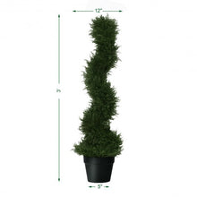 Load image into Gallery viewer, 2 pcs 3 ft  In/outdoor Decoration Artificial Cedar Spiral Tree
