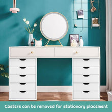 Load image into Gallery viewer, 5 Drawer Mobile Lateral Filing Storage Home Office Floor Cabinet w/Wheels-White
