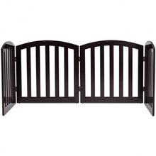 Load image into Gallery viewer, 24&quot; Configurable Folding Free Standing 4 Panel Wood Pet Fence-Brown
