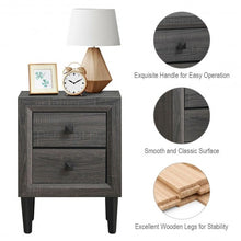 Load image into Gallery viewer, Multipurpose Retro Bedside Nightstand with 2 Drawers
