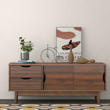 Load image into Gallery viewer, TV Stand for TV up to 60&quot; Media Console Table Storage with Doors-Walnut
