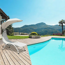 Load image into Gallery viewer, Patio Hanging Swing Hammock Chaise Lounger Chair with Canopy-Beige
