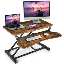 Load image into Gallery viewer, Converter Adjustable Riser Stand Desk with Keyboard Tray-Brown
