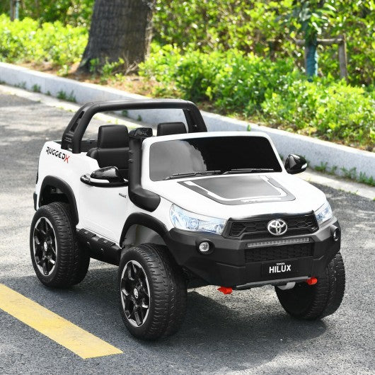 24V Licensed Toyota Hilux Ride On Truck Car 2-Seater 4WD with Remote White