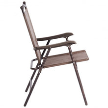 Load image into Gallery viewer, Set of 2 Patio Folding Sling Back Camping Deck Chairs-Coffee
