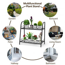 Load image into Gallery viewer, 2-tier Patio Metal Plant Stand
