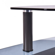 Load image into Gallery viewer, Glass Top Computer Desk with Printer Shelf
