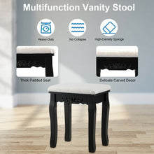 Load image into Gallery viewer, 4 Drawers Vanity Table Dressing Table with Touch Switch-Black

