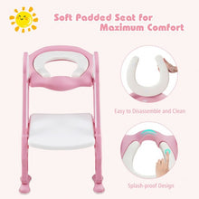 Load image into Gallery viewer, Potty Training Toilet Seat w/ Step Stool Ladder-Pink
