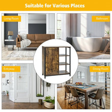 Load image into Gallery viewer, Multipurpose Freestanding Storage Cabinet with 3 Open Shelves and Doors
