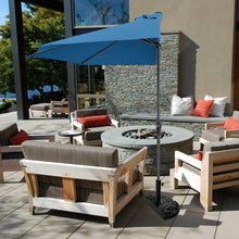 Load image into Gallery viewer, 9Ft Patio Bistro Half Round Umbrella -Blue
