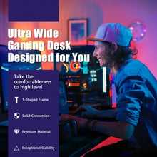 Load image into Gallery viewer, 63&quot; Gaming Desk T- Shaped Computer Desk Gamer Table-Black
