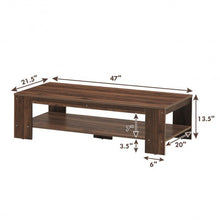 Load image into Gallery viewer, 47&quot; 2-Tier Rectangular Coffee Table with Storage Shelf-Walnut
