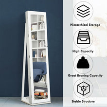 Load image into Gallery viewer, Mirrored Lockable Standing Jewelry Storage Organizer-White
