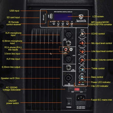 Load image into Gallery viewer, Dual Portable 2-Way Powered PA Speaker System
