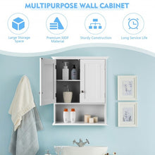 Load image into Gallery viewer, Wall Mount Bathroom Cabinet Storage Organizer with Doors and Shelves-White
