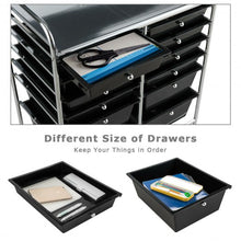 Load image into Gallery viewer, 12 Drawers Rolling Cart Storage Scrapbook Paper Organizer Bins-Black
