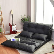 Load image into Gallery viewer, Foldable PU Leather Leisure Floor Sofa Bed w/ 2 Pillows
