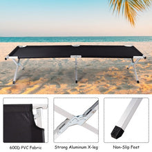 Load image into Gallery viewer, Outdoor Hiking Portable Aluminum Folding Camping Bed with Bag-Black
