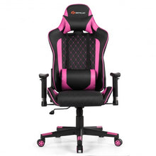Load image into Gallery viewer, Massage Gaming Chair with Lumbar Support and Headrest-Pink
