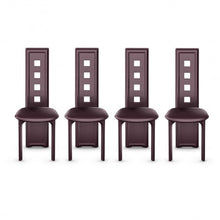 Load image into Gallery viewer, Set of 4 Steel Frame High Back Armless Dining Chairs
