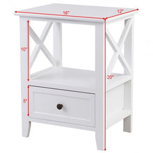 Load image into Gallery viewer, 2 pcs Living Room End Side Nightstands with Storage Drawer-White

